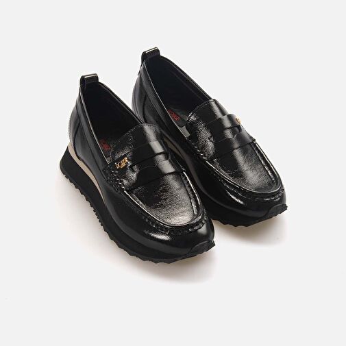 Rouge Siyah Kadın Rugan Loafer 242RGK884 121 - Görsel 4