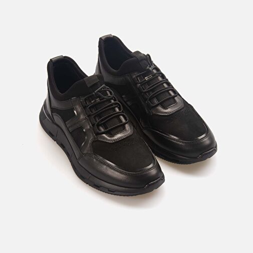 Kemal Tanca Siyah Erkek Deri Sneaker 242KTE364 2433 - Görsel 4