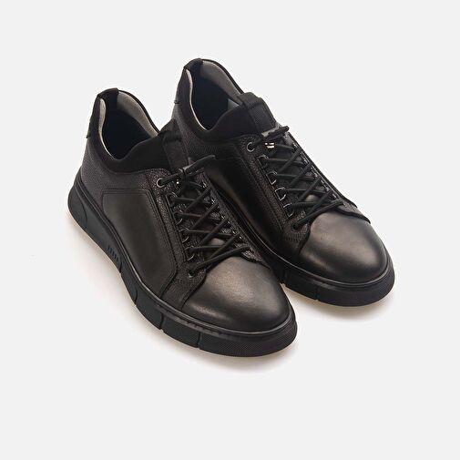 Kemal Tanca Siyah Erkek Deri Günlük Ayakkabı 242KTE364 1802 - Görsel 4