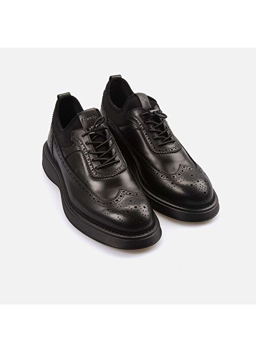 Kemal Tanca Siyah Erkek Deri Günlük Ayakkabı 242KTE364-2534 - Görsel 4