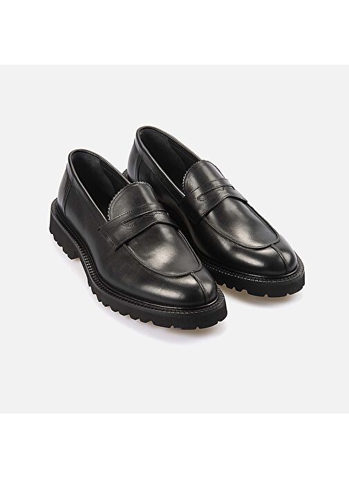 Kemal Tanca Siyah Erkek Deri Günlük Ayakkabı 242KTGE624 78381 - Görsel 4