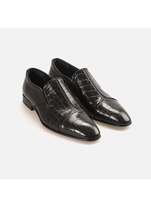 Kemal Tanca Siyah Erkek Deri Klasik Ayakkabı 242KTGE624 6608-25 - Görsel 4