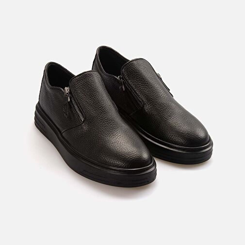 Kemal Tanca Siyah Erkek Deri Sneaker 242KTE527 22248 - Görsel 4