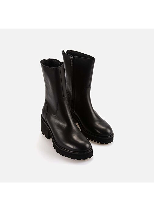 Rouge Hakiki Deri Kadın Topuklu Bot EVS2963 - Görsel 4