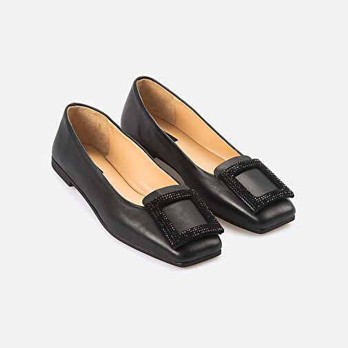 Rouge Siyah Kadın Deri Babet 242RGK680 975704 - Görsel 4