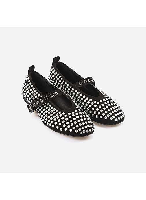 Rouge Siyah Kadın Süet Babet 242RGK745 8032-1 - Görsel 4