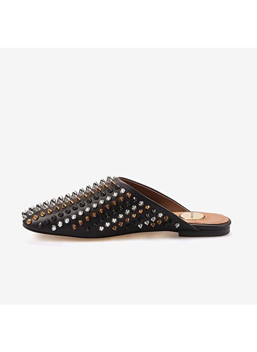 Mocassini Hakiki Deri Kadın Taşlı Terlik 922-42 - Görsel 3
