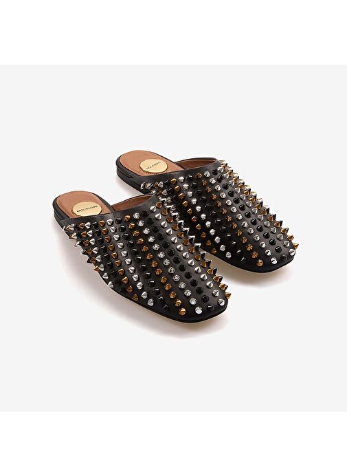 Mocassini Hakiki Deri Kadın Taşlı Terlik 922-42 - Görsel 4