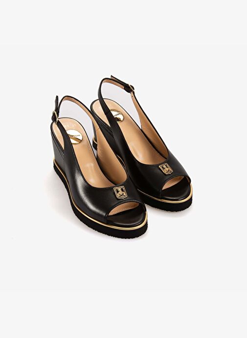 Mocassini Hakiki Deri Kadın Topuklu Sandalet 7689 - Görsel 4