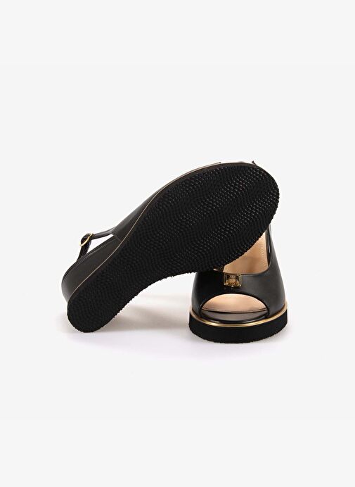 Mocassini Hakiki Deri Kadın Topuklu Sandalet 7689 - Görsel 6