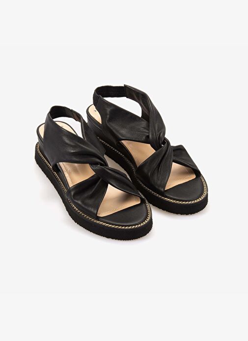 Mocassini Hakiki Deri Kadın Sandalet 7690 - Görsel 4