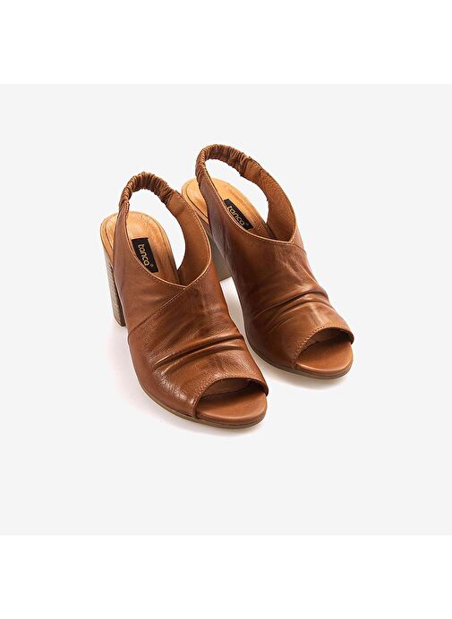 Kemal Tanca Hakiki Deri Eva Taban Topuklu Kadın Sandalet 10834 - Görsel 4