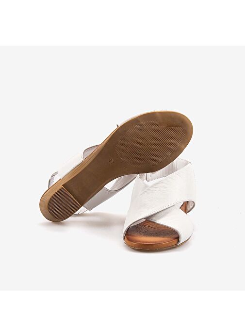 Kemal Tanca Hakiki Deri Eva Taban Kadın Sandalet 9011 - Görsel 6