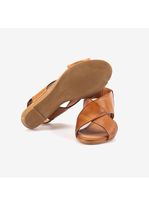 Kemal Tanca Hakiki Deri Eva Taban Kadın Sandalet 9011 - Görsel 6
