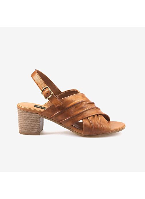 Kemal Tanca Hakiki Deri Eva Taban Topuklu Kadın Sandalet 9012 - Görsel 2