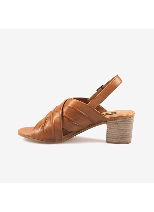Kemal Tanca Hakiki Deri Eva Taban Topuklu Kadın Sandalet 9012 - Görsel 3