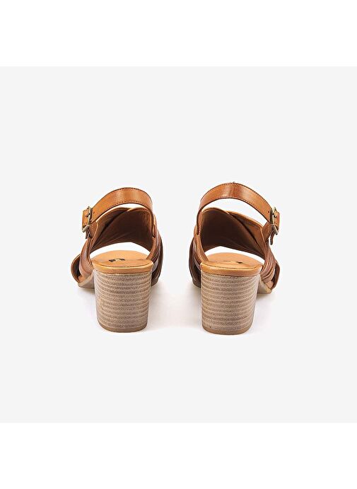 Kemal Tanca Hakiki Deri Eva Taban Topuklu Kadın Sandalet 9012 - Görsel 5