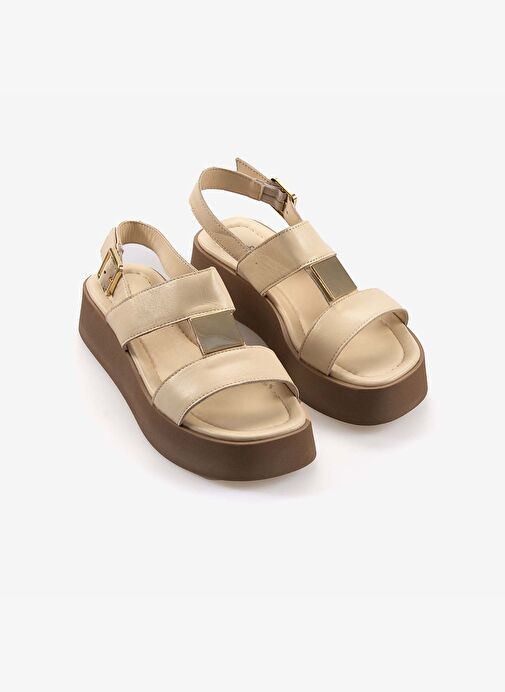 Kemal Tanca Kemal Tanca Bej Hakiki Deri Kadın Sandalet 10877 Boyner'de! Bej - 4. görsel