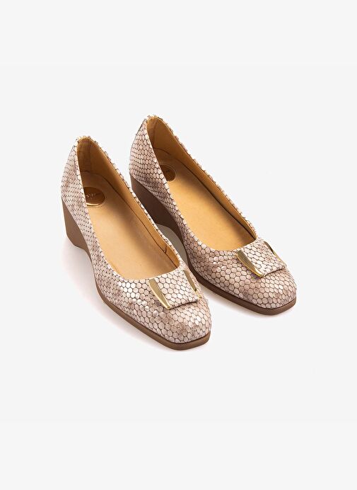 Mocassini Hakiki Deri Rugan Kadın Topuklu Babet 0128 - Görsel 4