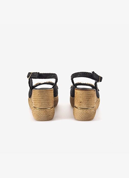 Kemal Tanca Dolgu Topuk Kadın Sandalet 9995 - Görsel 5