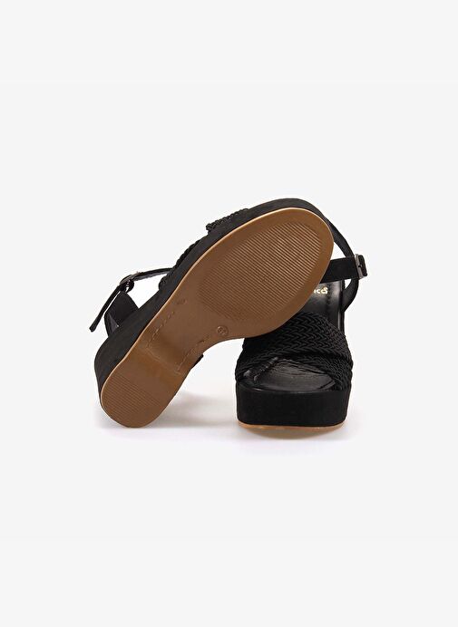 Kemal Tanca Dolgu Topuk Kadın Sandalet 9997 - Görsel 6