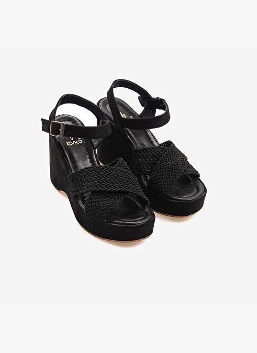 Kemal Tanca Dolgu Topuk Kadın Sandalet 9997 - Görsel 4