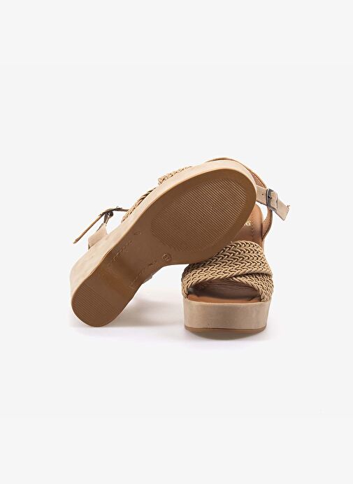 Kemal Tanca Dolgu Topuk Kadın Sandalet 9997 - Görsel 6