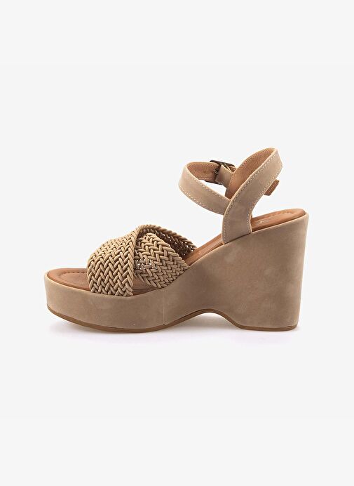 Kemal Tanca Dolgu Topuk Kadın Sandalet 9997 - Görsel 3