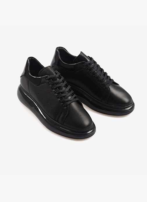 Kemal Tanca Hakiki Deri Erkek Siyah Spor & Sneaker Ayakkabı B1 - Görsel 4