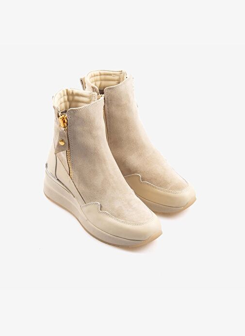 Rouge Hakiki Deri Kadın Fermuarlı Bot 1039 - Görsel 4