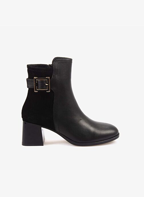 Kemal Tanca Hakiki Deri & Süet Kadın Topuklu Bot 24577 - Görsel 2