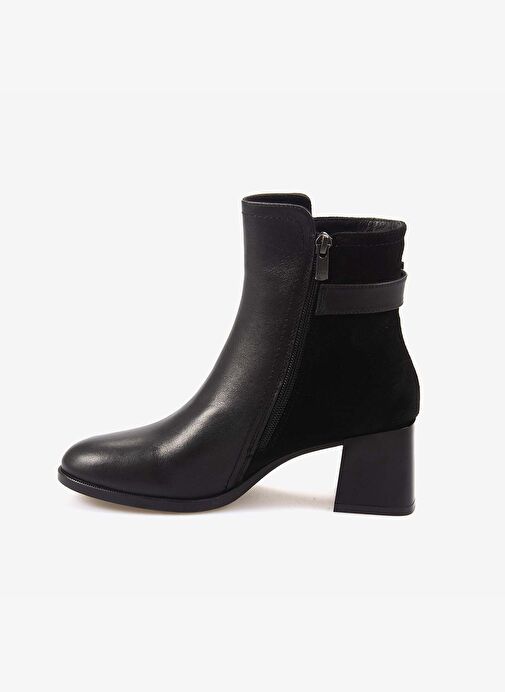 Kemal Tanca Hakiki Deri & Süet Kadın Topuklu Bot 24577 - Görsel 3