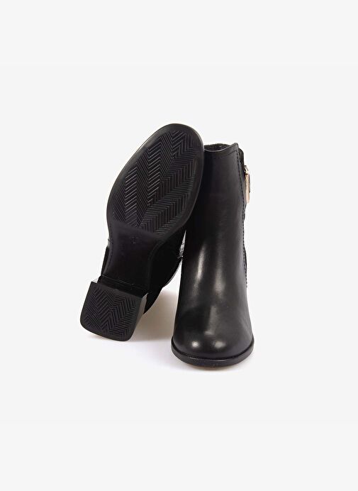 Kemal Tanca Hakiki Deri & Süet Kadın Topuklu Bot 24577 - Görsel 6