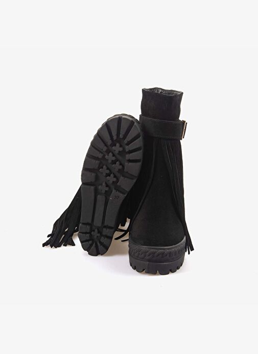 Rouge Hakiki Süet Deri Kalın Taban Gizli Topuk Kadın Bot 44215 - Görsel 6