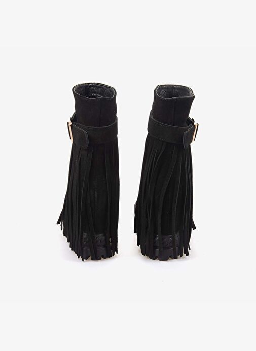 Rouge Hakiki Süet Deri Kalın Taban Gizli Topuk Kadın Bot 44215 - Görsel 5