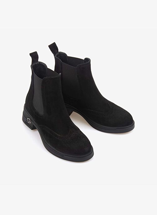 Rouge Hakiki Deri Süet Kadın Chelsea Bot 359 - Görsel 4