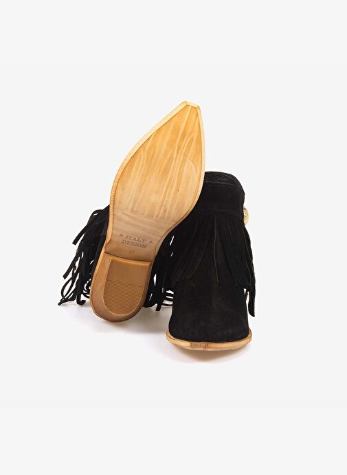 Kemal Tanca Hakiki Deri Süet Kadın Western Bot 26-102760K - Görsel 6