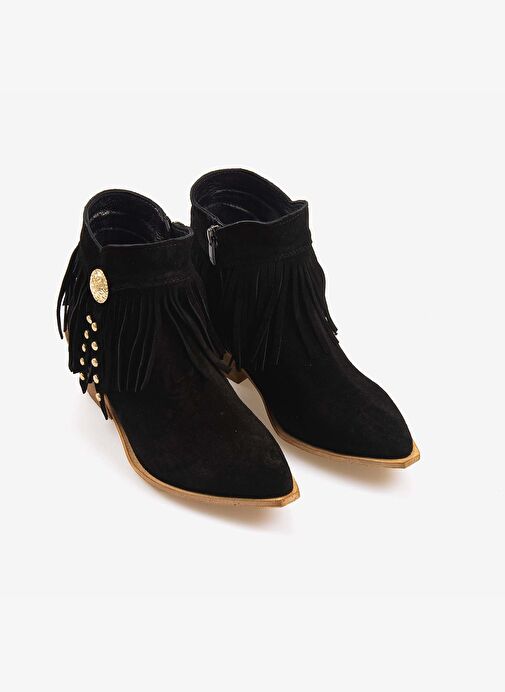 Kemal Tanca Hakiki Deri Süet Kadın Western Bot 26-102760K - Görsel 4