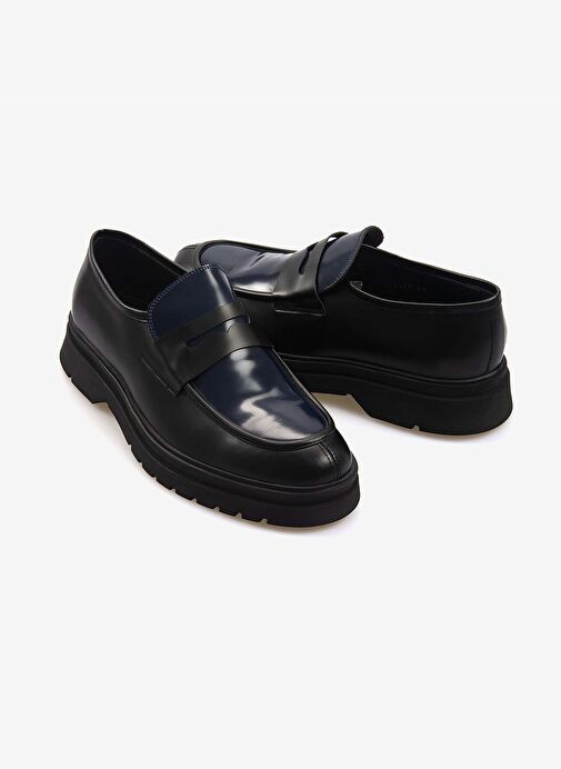 Mocassini Hakiki Deri Erkek Siyah Günlük Ayakkabı 3435 - Görsel 4