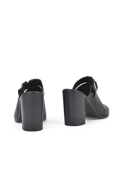 Ziya, Kadın Hakiki Deri Topuklu Terlik 1511020Z1703 Siyah - Görsel 3