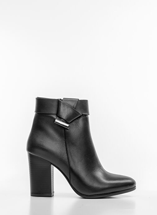 Nemesis Gerçek Deri Fermuarlı Kadın Bot Siyah - Görsel 6