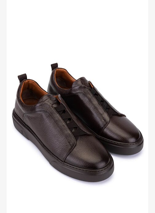 Tamer Tanca Erkek Hakiki Deri Kahverengi Sneakers & Spor Ayakkabı - Görsel 3