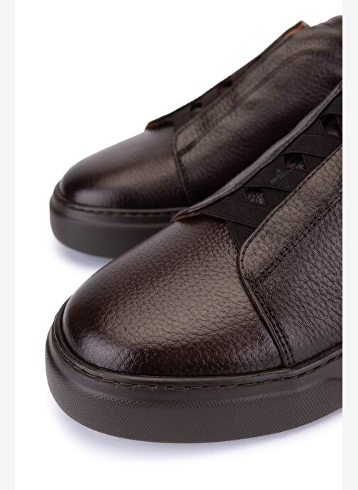 Tamer Tanca Erkek Hakiki Deri Kahverengi Sneakers & Spor Ayakkabı - Görsel 5