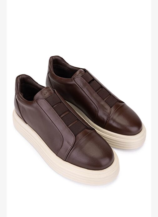 Tamer Tanca Erkek Hakiki Deri Kahverengi Sneakers & Spor Ayakkabı - Görsel 3