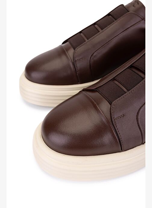 Tamer Tanca Erkek Hakiki Deri Kahverengi Sneakers & Spor Ayakkabı - Görsel 4