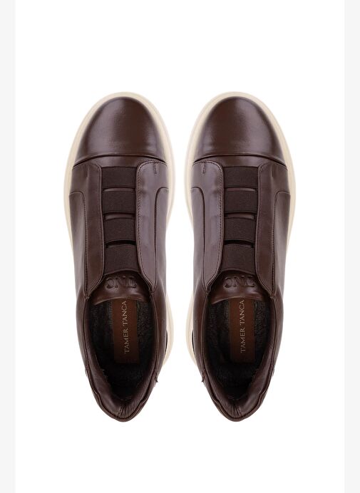 Tamer Tanca Erkek Hakiki Deri Kahverengi Sneakers & Spor Ayakkabı - Görsel 6