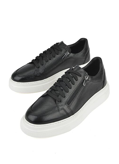 Ziya, Erkek Hakiki Deri Sneaker 1511026Z550 Siyah - Görsel 9