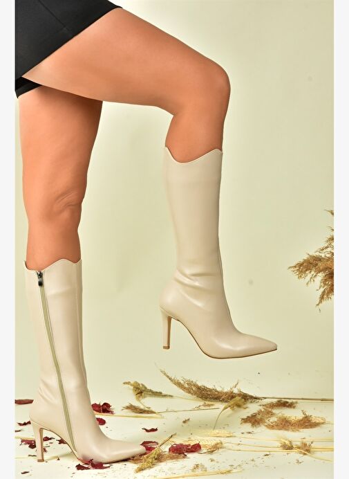 Ten İnce Yüksek Topuklu Kadın Çizme N820120009 - Görsel 4