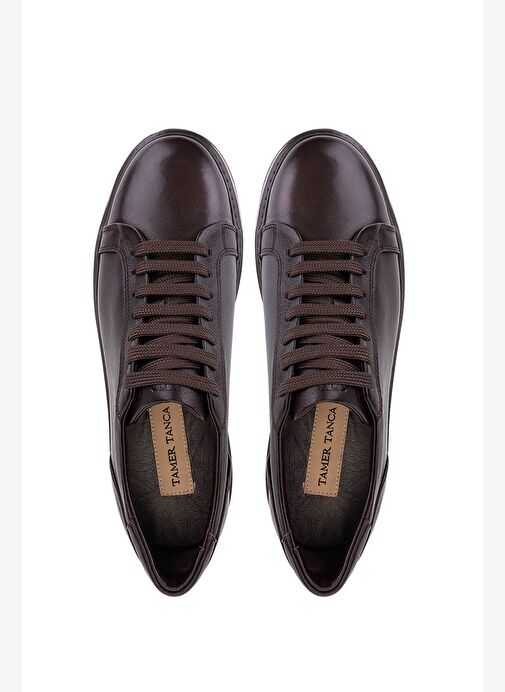 Tamer Tanca Erkek Hakiki Deri Kahverengi Sneakers & Spor Ayakkabı - Görsel 6
