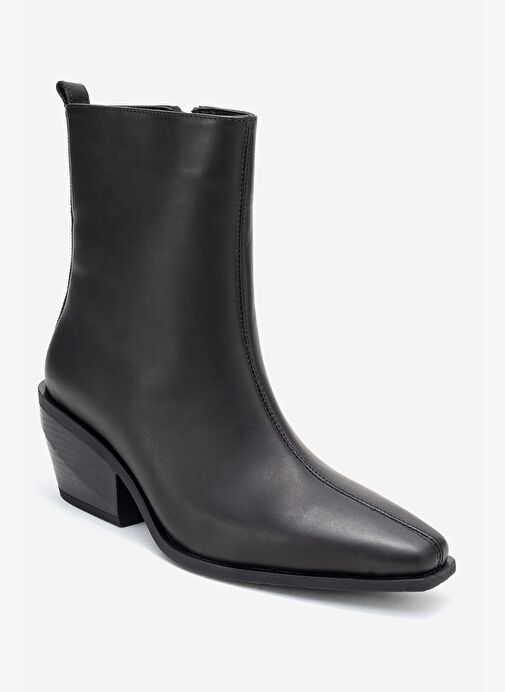 LEXIA Siyah Cilt Hakiki Deri Kadın Western Bot - Görsel 4